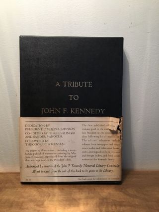 Vintage Hardcover " A Tribute To John F.  Kennedy " 1964,  164 Pp 17 Illustrations