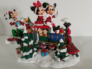 Disney Christmas Mickey Mouse & Friends On Train Centerpiece Disney Parks Nib