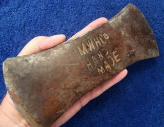Vintage Double Bit Axe Head - Marshall Wells Hardware Co.  " Mwh Co.  Hand Made "
