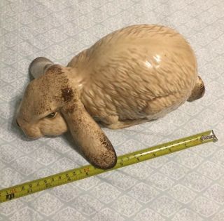 Large Realistic Bunny Rabbit Figurine Mold Lying Down Sleeping 11.  5” Long