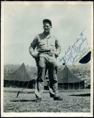 Joe Foss Medal Of Honor Recipient Afl Football Vintage Signed 8 X 10 Photo