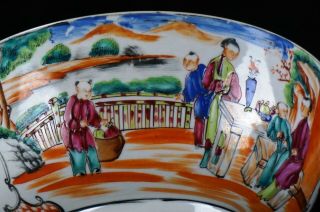 LARGE Antique Chinese Famille Rose Export Porcelain Punch Bowl QIANLONG 18th C 2