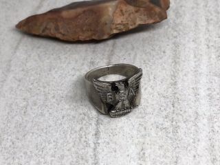 Vintage Sterling Silver Bsa Boy Scout Old Style Eagle Ring (size 5.  5)