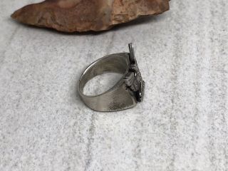 Vintage Sterling Silver BSA Boy Scout Old Style Eagle Ring (Size 5.  5) 3