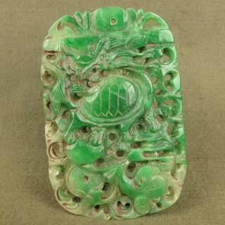 4.  1 " Stunning Carved Chinese Antique Jadeite Jade Dragon Totem Decoration Pendant