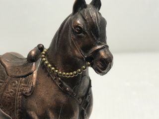 Vintage Small Brass Metal Horse with Saddle Figure 2