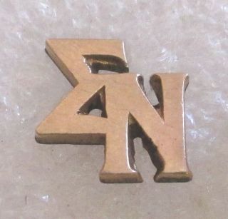 Vintage Sigma Nu ΣΝ Fraternity Greek Letter Lapel Pin Or Tie Tack Gold - Filled