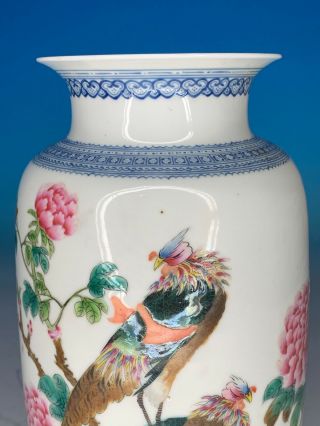 GREAT CHINESE MID - LATE REPUBLIC PERIOD ANTIQUE PORCELAIN VASE WITH BIRD 2