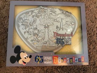 Disney Disneyland 65th Anniversary Park Map Limited Edition Jumbo Pin Le 1500