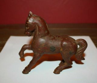 Vintage Cast Iron Prancing Horse Bank