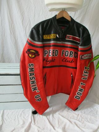 Vintage Hein Gericke Leather Racing Motorbike Jacket Fight Club Speed Force L