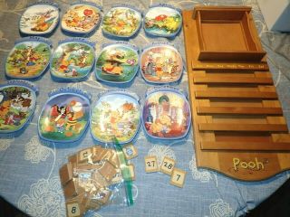 Disney Winnie The Pooh Wood Perpetual Wall Calendar With Plates And Tiles