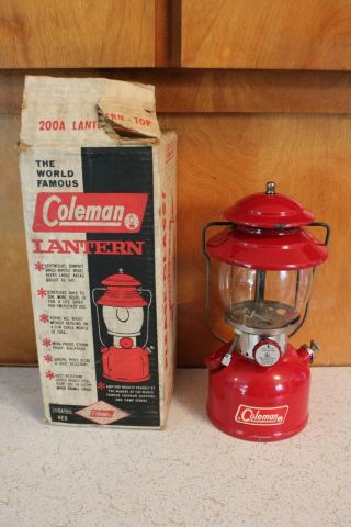 Vintage Red Coleman Lantern Model 200a Dated 5 65