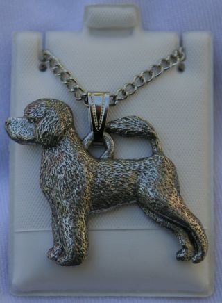 Portuguese Water Dog Dog Harris Fine Pewter Pendant W Chain Necklace Usa Made