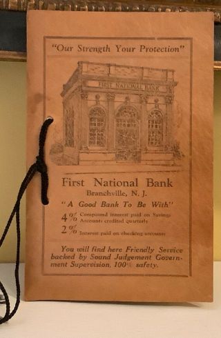 1931 First National Bank Branchville,  Nj Address Book - Calendar Booklet