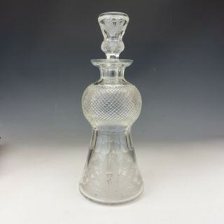 Vintage Edinburgh Crystal Cut Glass - Thistle Formed Decanter - Lovely