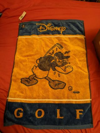 Walt Disney World Park Angry Donald Duck Golf Bag Towel With Tags
