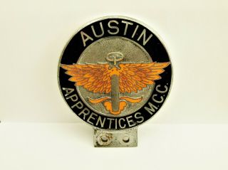Vintage Austin Apprentices Motor Car Club Car Badge Austin Motor Car Co Ltd