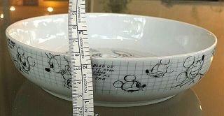 Set Of 7 Disney Mickey Minnie Goofy Donald Duck Sketchbook Dinner/pasta Bowl Nwt
