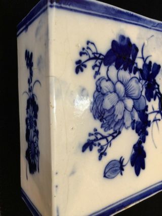 Vintage Blue & White Chinese Porcelain Incense Burner,  6 