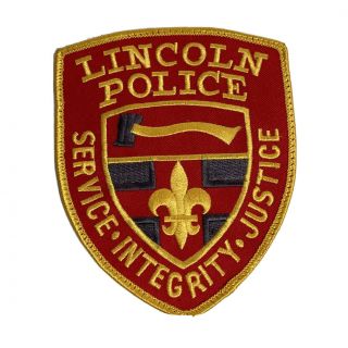 Lincoln Ri Police Patch Red