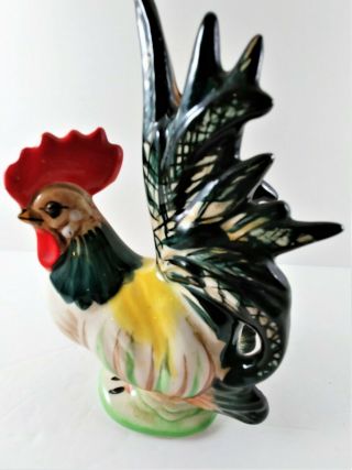 Vintage Rooster Chicken Bird Statue Figurine 7 " High L & M Inc Handpainted Japan