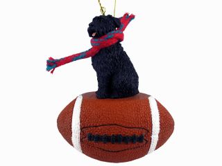 Bouvier Des Flandres Dog Uncropped Football Sports Figurine Ornament