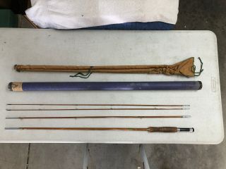 Vintage Shakespeare Spring Brook Split Bamboo Fly Rod No.  A - 1362 B.  9 Feet