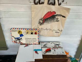 Vintage Kilban Cat Canvas Tote Bag & Stationery Set