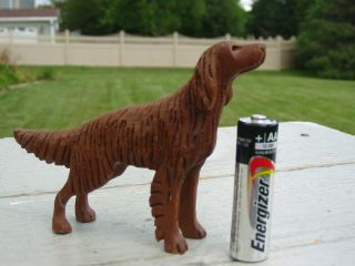 Vintage Wood Wooden Irish Setter Statue Hand Carved Dog Figure Hunting Canine
