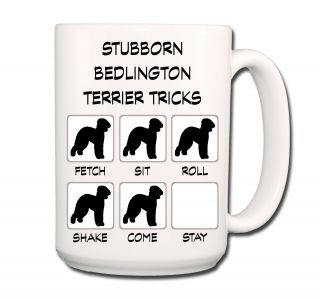 Bedlington Terrier Stubborn Tricks Extra Large 15oz Coffee Mug