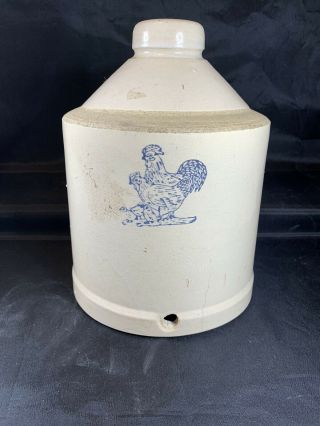 Vintage Stoneware Pottery Chicken Rooster Water Feeder Decorative Farm B70