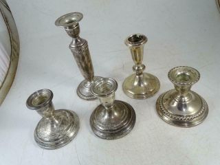 Vintage Sterling Silver Weighted Candlestick Candle Holder Set Kirk & Son Empire
