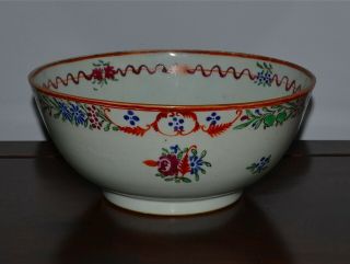 Antique Chinese Export Famille Rose Serving Bowl 18th/19th C Qing