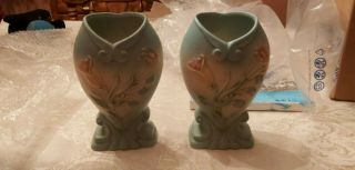 Vintage Hull Pottery Bow Knot B - 3 - 6 2/2 Antique Vase Set