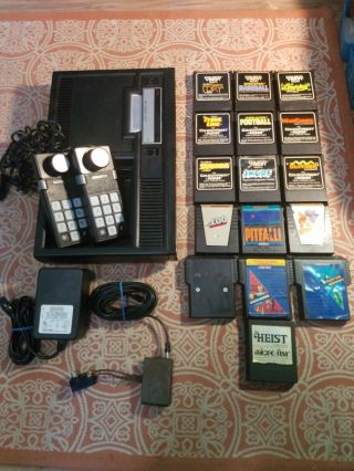 Coleco Vision Vintage Video Game Console Complete With Controllers & 15 Games