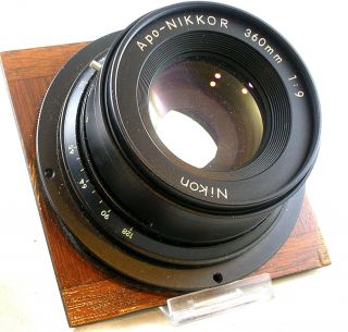 Vintage Nikon Apo - Nikkor 360mm 1:9 Lens W/caps & On Board