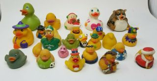 Set Of 24 Vintage Collectible Rubber Ducks Duckies Lucky Mercy Christmas Mizzou