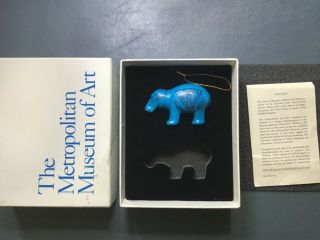 Metropolitan Museum Of Art William The Hippo Blue Ornament W/box Vf,