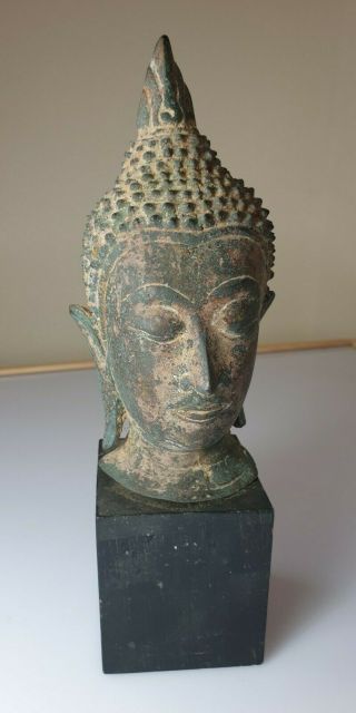 A Fine 14th /15th Century Bronze Head of Buddha.  Kingdom Of Ayutthaya 3