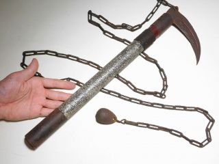 Kusarigama Chain Sickle Japanese Edo Armor Kabuto Sword Antique