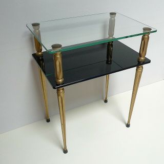 table bout de canapé verre opaline noire Guariche années 50 70 vintage 1950 2