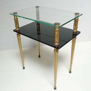 table bout de canapé verre opaline noire Guariche années 50 70 vintage 1950 3