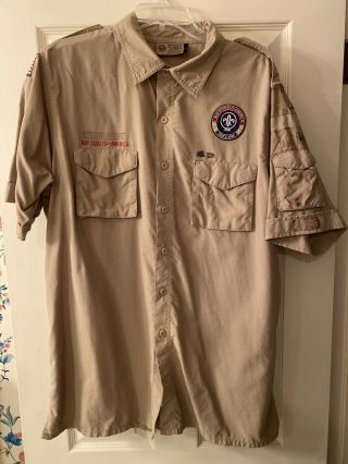 Boy Scout Bsa Uniform Shirt Adult Mens Large Style Short Sleeve U27