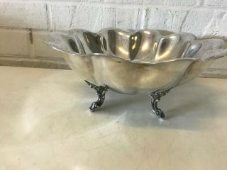 Vintage Antique Reed & Barton Silverplate Fruit Bowl Footed 1095 Scalloped Edge 2