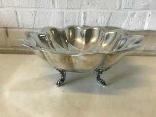 Vintage Antique Reed & Barton Silverplate Fruit Bowl Footed 1095 Scalloped Edge 3