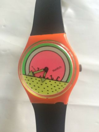 Vintage 1985 Orange Keith Haring Swatch 
