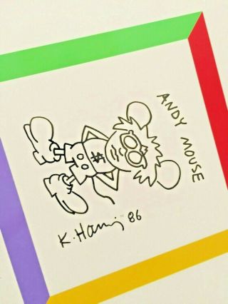 Keith Haring: Andy Warhol Mouse Lithograph Print 1991 (vintage)