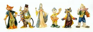 Rare Disney Pinocchio Figurines Rare 6 Pc Set Frm Italy.  From Collectors Estate