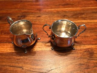 T2: Vintage Revere Silversmiths Solid Sterling Cream And Sugar Bowls 1051